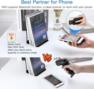 Eyoyo-Lector de código QR para teléfono iPhone, lector de código de barras inalámbrico 1D 2D UPC, Android, Bluetooth - Product Image 2