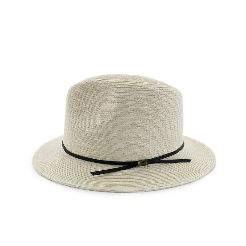 Verano sombrero de paja navegante sombrero al por mayor de las mujeres/los hombres fedora sombrero superior con pu banda de materiales importados