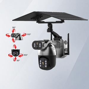 12W 6MP Dual Lens Wifi Solar Powered <strong>Camera</strong> 4G SIM Card PTZ IP <strong>Camera</strong> Outdoor 4G Solar Dual Security <strong>Camera</strong> - Product Image 4