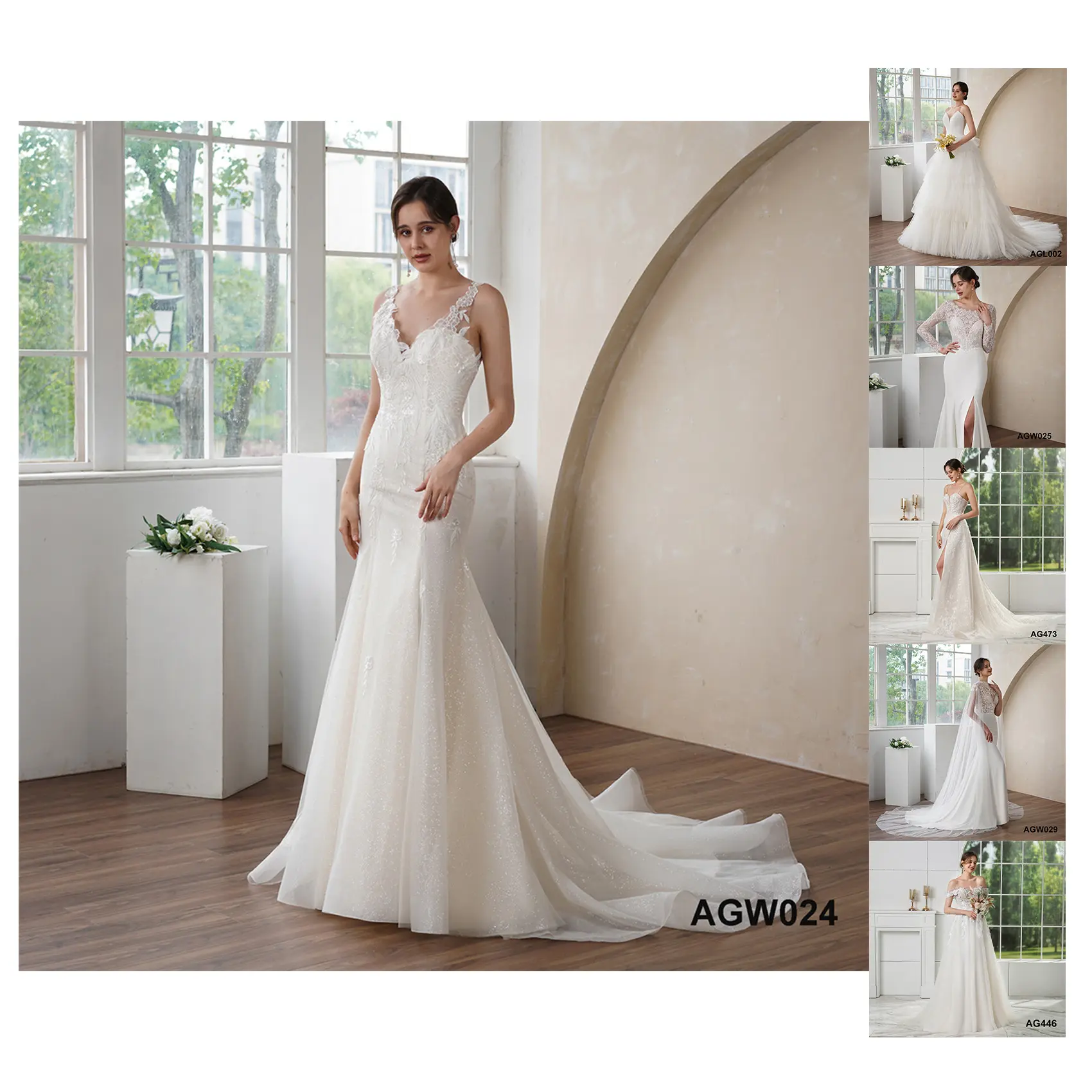 Apliques de encaje blanco delgado de lujo con cuentas elegante ilusión vestido de novia estilo sirena vestido de novia