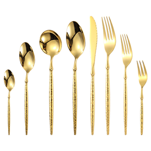 304 Edelstahl Ballett Diamant Hammer griff Muster Messer Gabel und Löffel Western Besteck Haushalts waren festes Besteckset