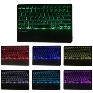 Tabletas de 10 pulgadas, teclado Universal Ultra delgado portátil inalámbrico RGB, teclado de 7 colores retroiluminado con panel táctil, idioma personalizado - Product Image 2