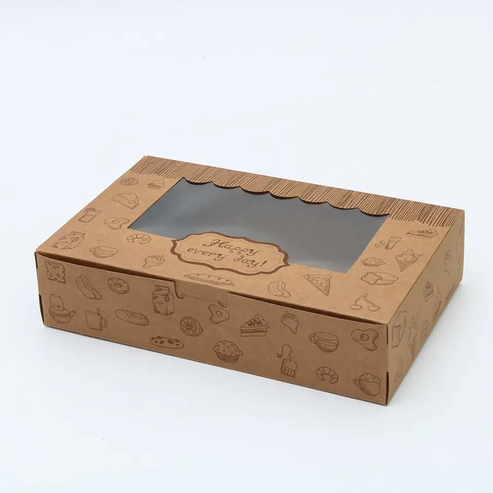 Vente en gros boîtes d'emballage personnalisées pour pâtisseries biscuits petits gâteaux gâteau carré en plastique transparent