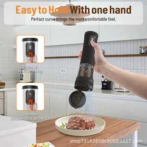 Электрическая мельница для перца с возможностью зарядки кухонный прибор ручной работы пластиковый материал для соли и специй - Product Image 4