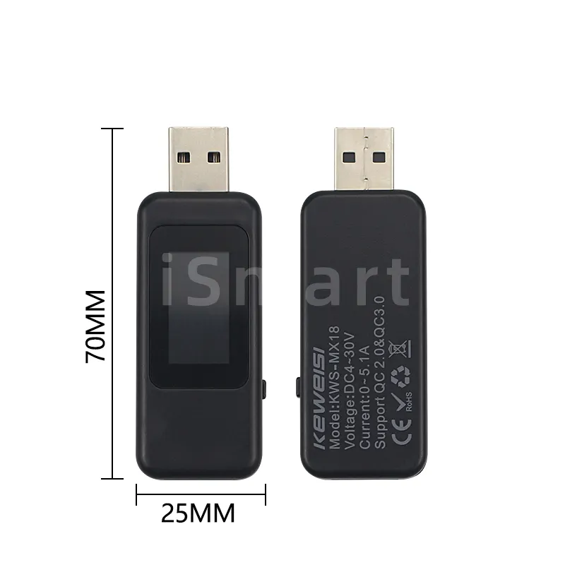 KWS-MX18 10で1 DC USB Tester Current 4-30V Voltage Meter Timing Ammeter Digital Monitor CutオフPower Indicator Bank Charger