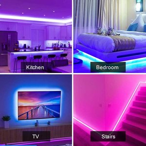 แถบไฟ LED ยาว5ม. 10ม. 15ม. 20ม.,แถบไฟ RGB 5050ควบคุมด้วยแอป WiFi อัจฉริยะ TUYA พร้อมรีโมทสำหรับห้องครัวห้องนอนบ้านเพดานทีวี - Product Image 5