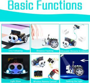 Robot Microbit Mini Cutebot Kit compatibile Micro bit Robot fai da te programmabile Kit per auto stelo progetto educativo - Product Image 4