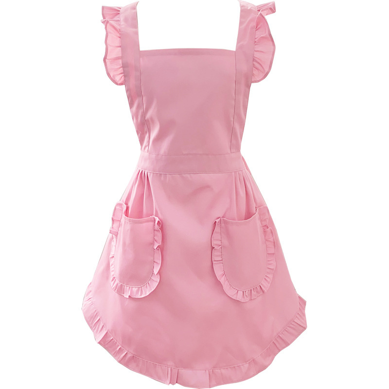 Pure cotton flash pink one-piece apron