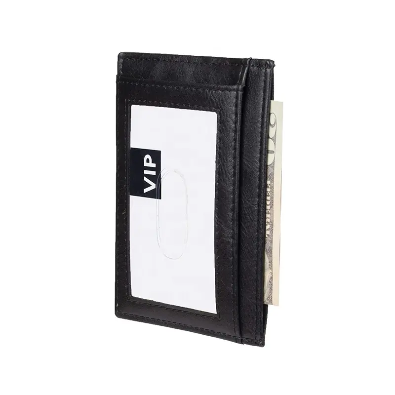 Portefeuille de cartes de crédit en cuir fin Porte-cartes de crédit Offre Spéciale minimaliste pour hommes