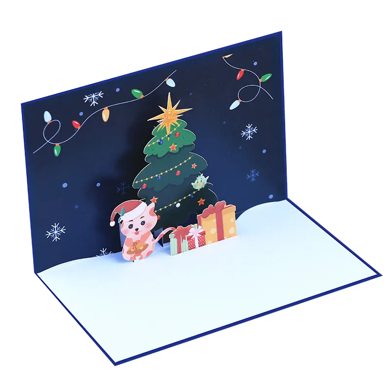 Benutzer definierte Aufkleber Papier Geschenk box Karte Hochzeits einladung Schwarzes Papier Geburtstag Weihnachten 3D Grußkarten