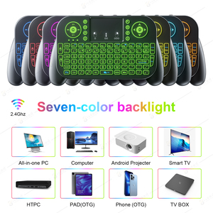 Precio más bajo 2,4G BT 5,0 V8 Mini teclado inalámbrico con panel táctil V8 Air Mouse Control remoto retroiluminado de 7 colores para PC TV - Product Image 3