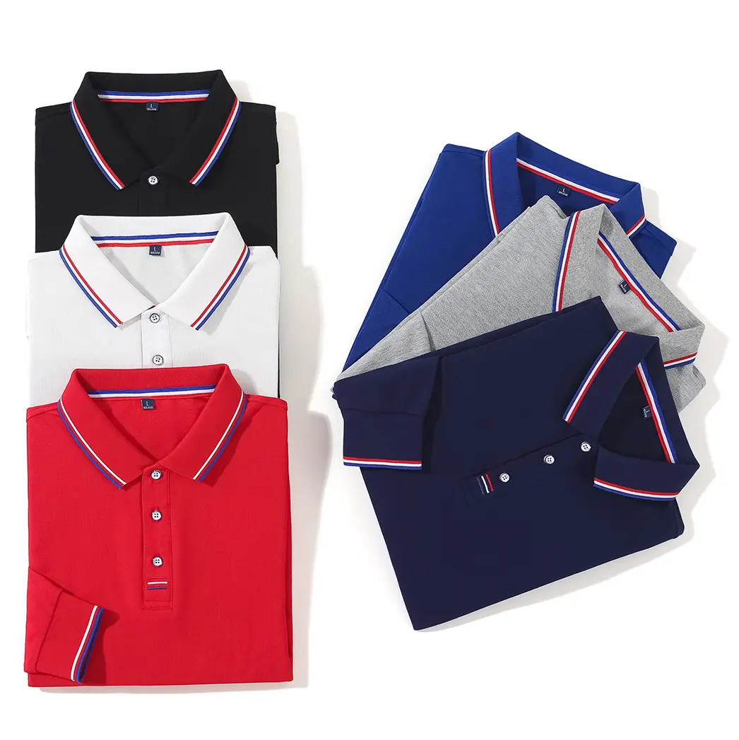 थोक पुरुषों की उच्च गुणवत्ता सस्ते आकस्मिक सादे गोल्फ शर्ट रिक्त कपास पोलो शर्ट लंबी आस्तीन