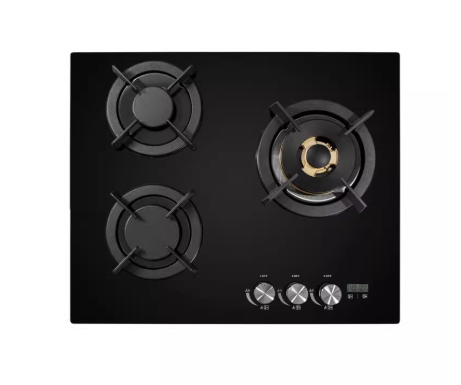 Black glass full copper three-burner timer 5.2kw fierce fire