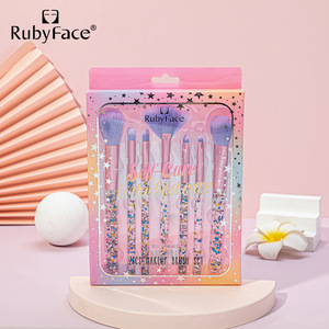 Rubyface pink Blue Makeup <strong>Brushes</strong> Kit <strong>7</strong> <strong>Pcs</strong> with Box High Quality <strong>Brushes</strong> Set for Powder Eyeshadow Blush Foundation Makeup Tools - Product Image 6