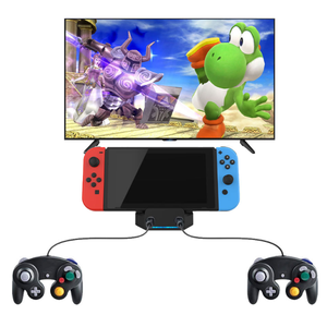 Nintendo Switch/LiteTVドックコンソールアダプターコンバーター充電スタンドステーション用GameCubeコントローラー用の新しい2ポートアダプター - Product Image 4