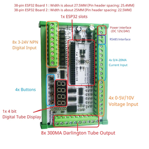 ES33B08 8AI-8DI-8DO ESP-WROOM-32 ESP32 scheda di espansione per Aiduino WiFi WEB MQTT modulo di rete Ethernet relè fai da te DC 12V 24V - Product Image 2