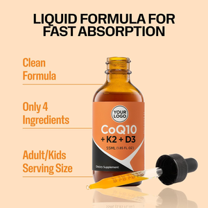 Nhãn hiệu riêng Nano ubiquinolo 100 mg <span class=keywords><strong>Enzyme</strong></span> bổ sung Hữu Cơ tinh khiết co chất béo hòa tan 98% Coenzyme Q10 chất lỏng giọt cho thai - Product Image 2