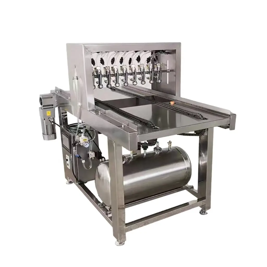 Commerciële Automatische Bakkerij Apparatuur Oliesproeier Voor Cake Lade Spuitgietmachine Biscuit Olie Spuitmachine Te Koop