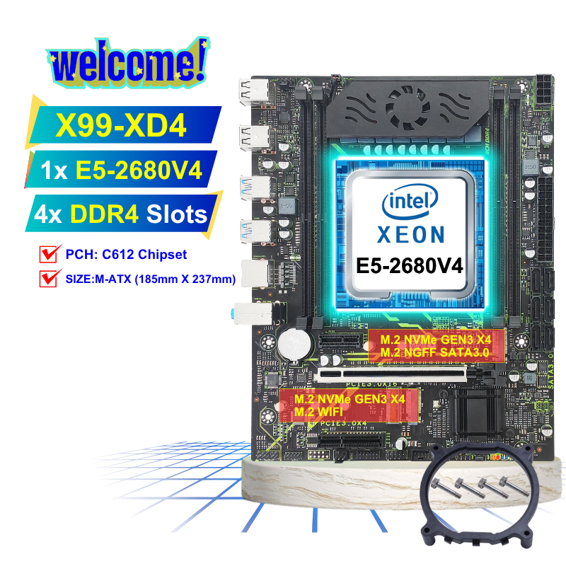 X99-XD4/E5-2680V4/base de ventilateur