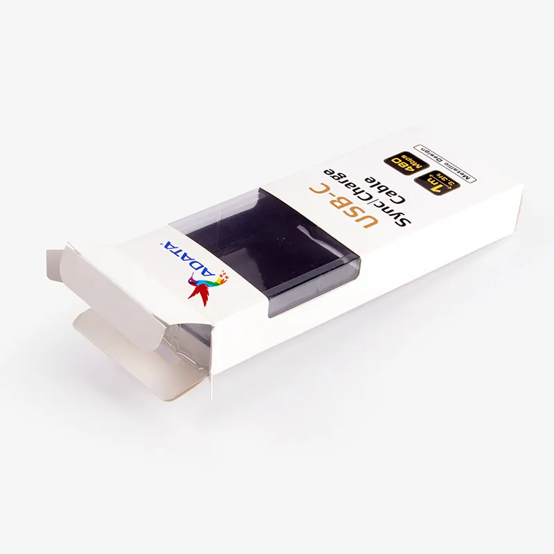 La scatola di carta di cartone stampata personalizzata ricicla le scatole di materiale C1S con foro di sospensione per l'imballaggio di accessori mobili per caricabatterie da auto USB