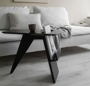 Sofá moderno personalizado y creativo para sala de estar, mesa auxiliar, mesa de esquina para dormitorio, mesa de centro negra multifuncional de madera maciza - Product Image 4