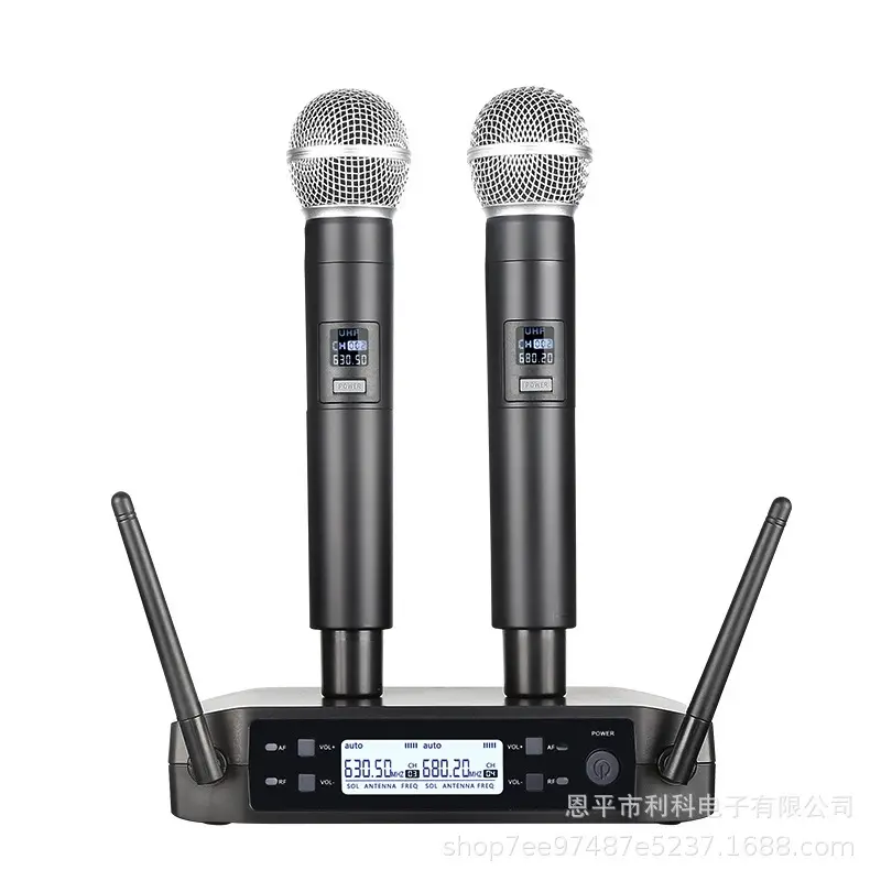 2023 para Glxd4 M58 precio barato Uhf doble canal de mano de largo alcance micrófono inalámbrico para Shu Re
