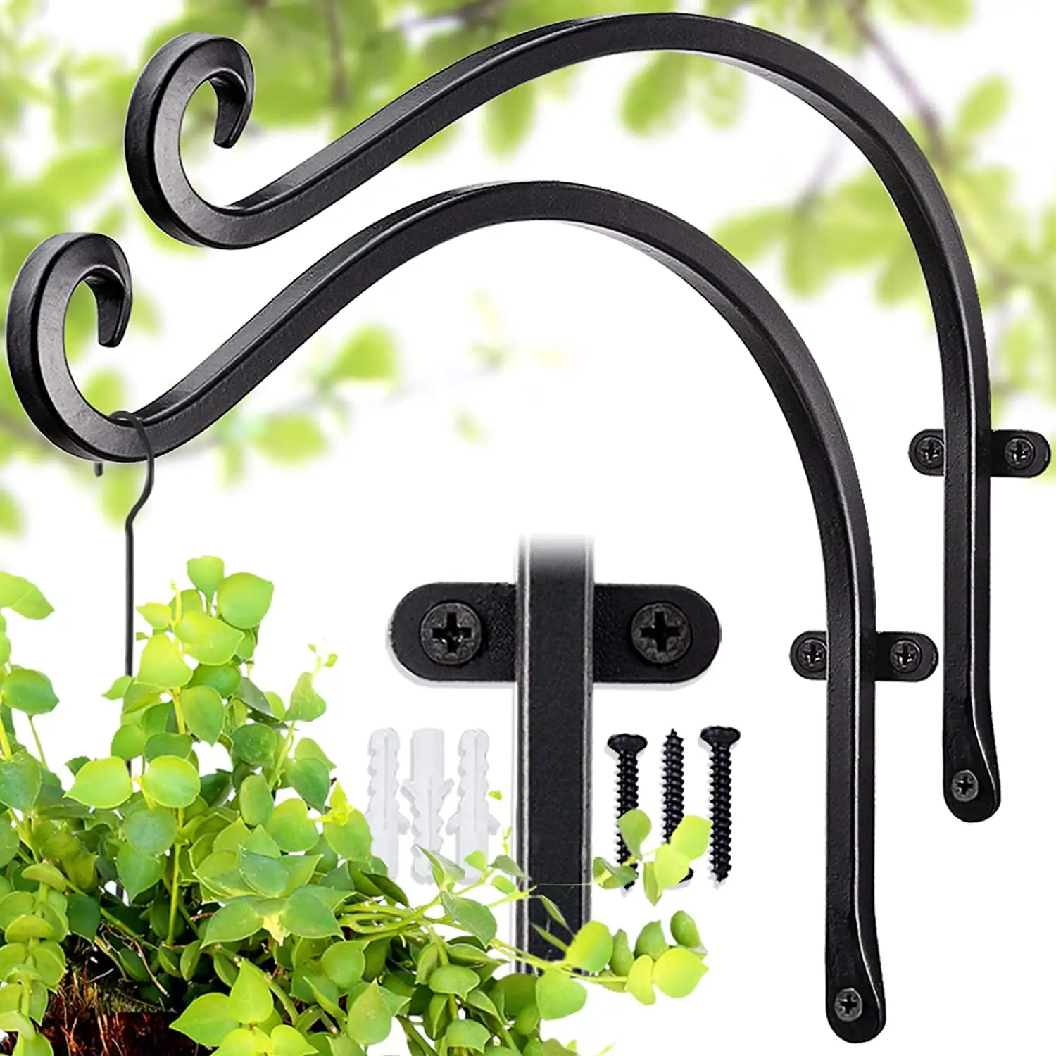 Ngoài Trời Plant Hanger Đứng Boong Trồng Vườn Cây Móc Treo Miễn Phí Thường Vụ Chăn Cừu Hooks Bird Feeders Treo Giỏ Stands