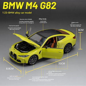 1/24 diecast model arabalar BWM M4 G82 metal oyuncak arabalar ses ve ışık ile geri çekme süslemeleri süs ornament modelo del metal - Product Image 3