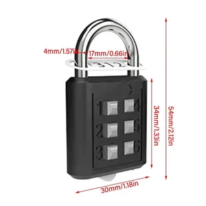 Portable Zinc Alloy 6-Digit Anti-Theft <strong>Security</strong> Padlock New Keyed Button <strong>Password</strong> Lock for Suitcase Travel Luggage Metal <strong>Code</strong> - Product Image 6