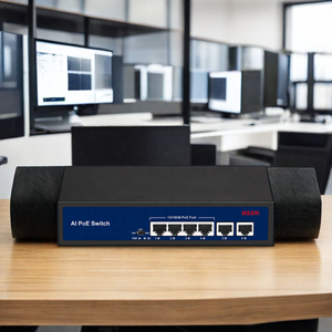 מתג PoE מלא מגה CCTV 4 יציאות <span class=keywords><strong>x</strong></span> 100M PoEs יציאות 2 <span class=keywords><strong>x</strong></span> 100M יציאות חיבור אטום CCTV מערכת מצלמות אבטחה PoE מתגי ספק כוח