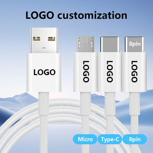 免费样品TPE数据传输适配器电缆USB a至USB C/Micro/8Pin 8m数据电缆，交付速度快