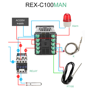 数字恒温器温度控制器数字REX-C100/ 40A SSR继电器/K热电偶探头/散热器 - Product Image 4