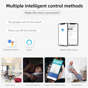 适用于图雅智能家居发光二极管显示屏壁灯开关美国WiFi开关4组铝电脑水平安装玻璃触摸面板 - Product Image 5