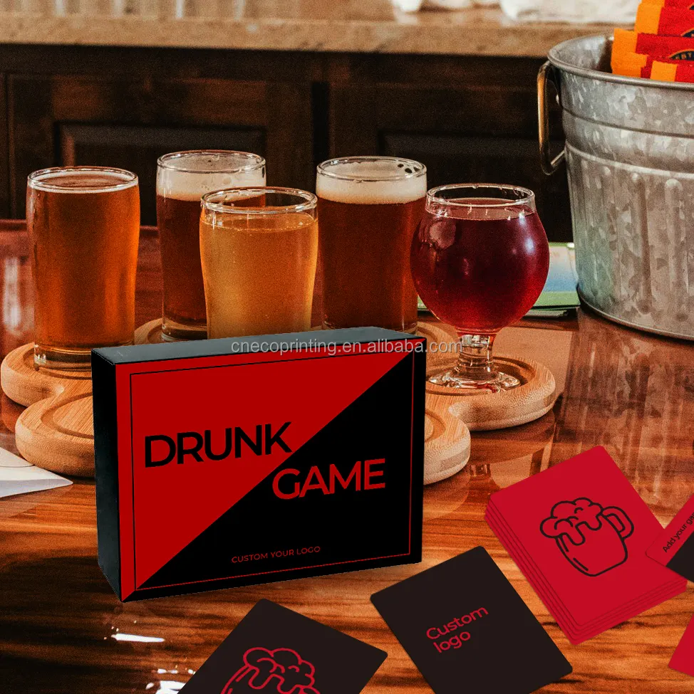 Fabricante de impresión personalizada Pregaming Fun Adult Party Playing Cards Drinking Card Game Deck Set