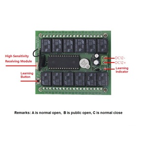 DC 12V 12chRFリモートコントロールスイッチ照明スイッチ12チャンネルリレー24Vレシーバー433mhzワイヤレストランスミッター - Product Image 3