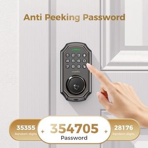 Keyless Entry Smart Lock 100 Code 16 Anti-Peeping-Passwort Elektronische Tastatur Riegel Einfache Installation Zink-Alarm mit niedriger Batterie - Product Image 3