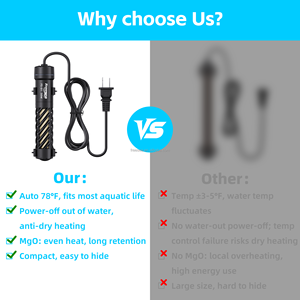 Bể cá nóng 25W 50W 100W Bảo vệ nhiệt độ cao bể cá nóng với tự động tắt nguồn khi rời khỏi nước - Product Image 3