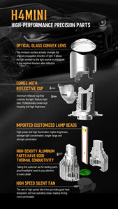 ไฟหน้า LED 100W แบบปลั๊กแอนด์เพลย์100W H4 H4ปรับแต่งได้จากโรงงาน - Product Image 3