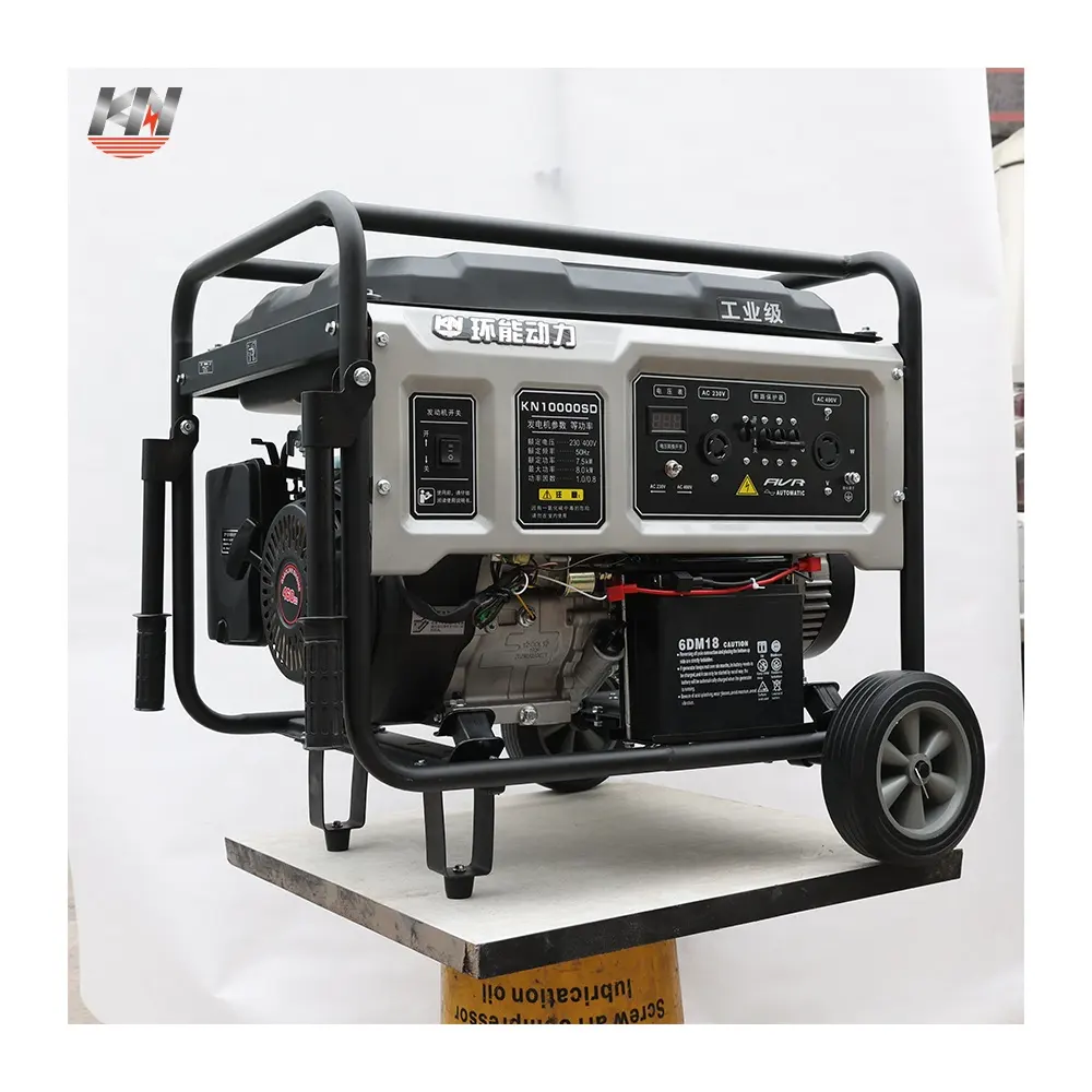 Generador de planta de luz de gasolina trifásica de 7000 vatios para el hogar/220V AVR 380V 10kVA eléctrico 4 polos generador de gasolina trifásico