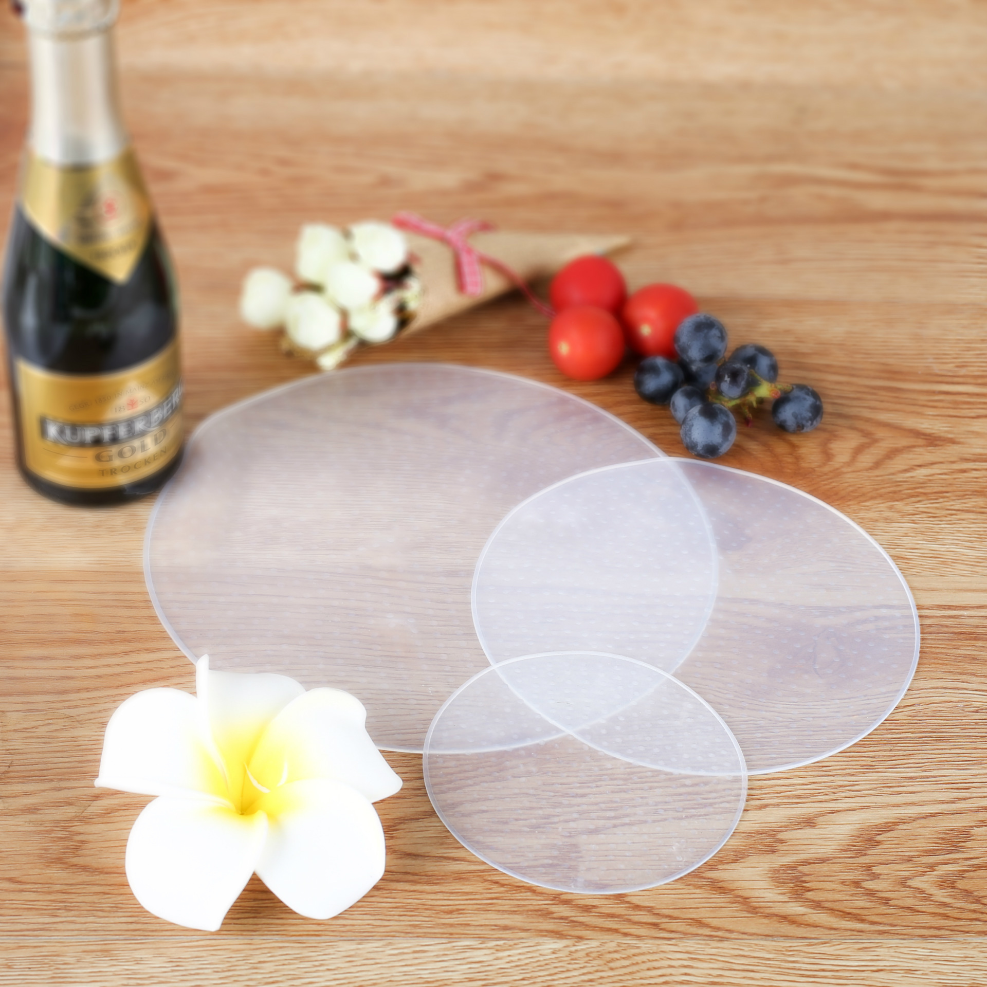 Matte Round Plastic Wrap 3-Piece Set