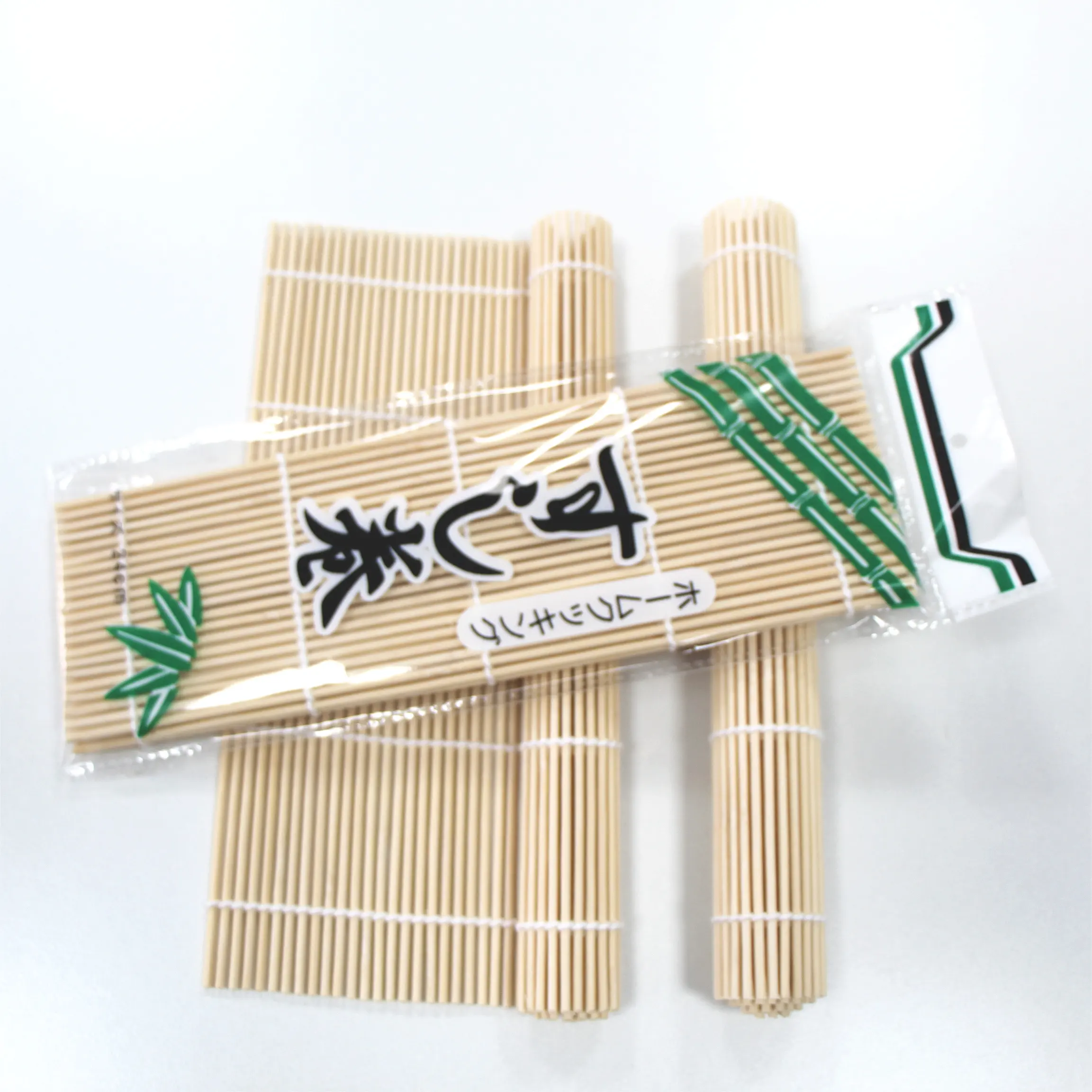 Alfombrilla enrollable para sushi de material de bambú para el hogar con logotipo personalizado al por mayor