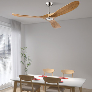 HFBH Ventilador de Techo 60 Pulgadas Moderno Sederhana Nogal Oscuro 5 Kecepatan Control Remoto 3 Bilah Pisau Kayu Dc Kipas Langit-langit - Product Image 1