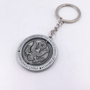 Kazınmış Logo anahtarlık fabrika ucuz fiyat dönen logo metal anahtarlık - Product Image 2