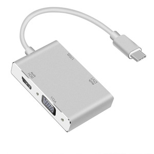 4 en 1 Usb 3,1 Tipo C a HDMl Vga Dvi Usb 3,0 Salida Usb C Extender Hub 4K