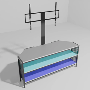 Ayarlanabilir katı ahşap Panel TV standı <span class=keywords><strong>LED</strong></span> Metal çerçeve Modern duvar montaj güç çıkışı oturma odası yatak ev için cam sahip
