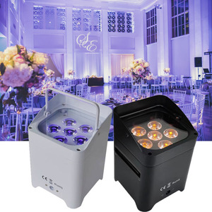 Taşınabilir akıllı DJ S6 sahne işık 6x18w Event UV Event 110 adet olay dekor için şarj uçuş durumda ile LED Uplight - Product Image 5