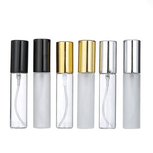 クリアアンバーフロスト5ml10ml15ml薄いガラススプレーサンプルバイアルミニ香水瓶アトマイザーゴールドシルバーブラックキャップ付き - Product Image 2