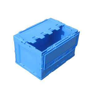 Contenedor plegable apilable de alta resistencia, caja de transporte de almacenamiento plegable, caja plegable de plástico con tapa - Product Image 4