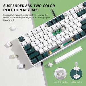 Teclado mecánico personalizado 104 teclas USB RGB retroiluminación Teclado mecánico para juegos para escritorio