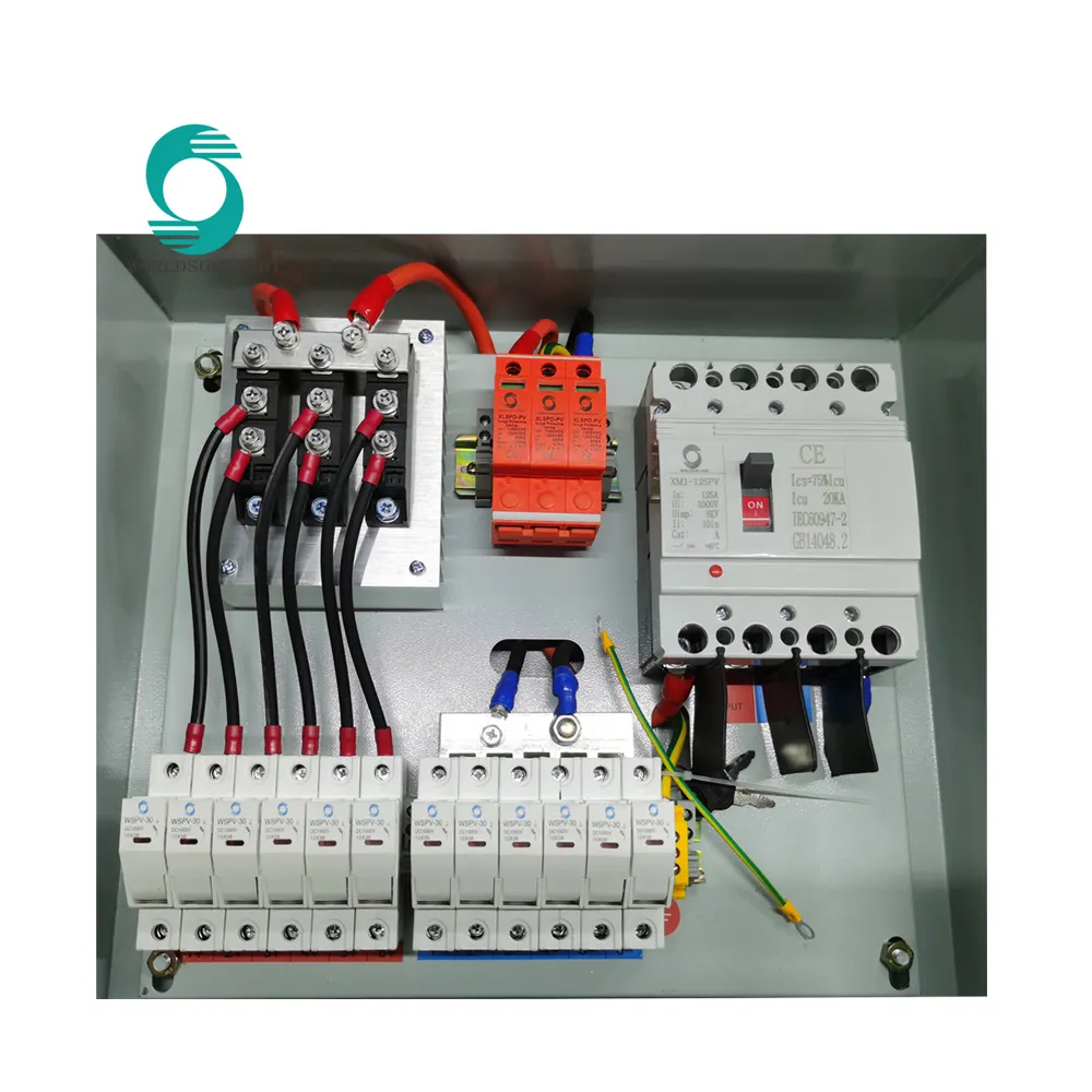 Caja combinadora solar para sistema de energía solar, IP65 DC 550v 1000V 2 4 5 6 8 10 12 16 24 vías de cadena